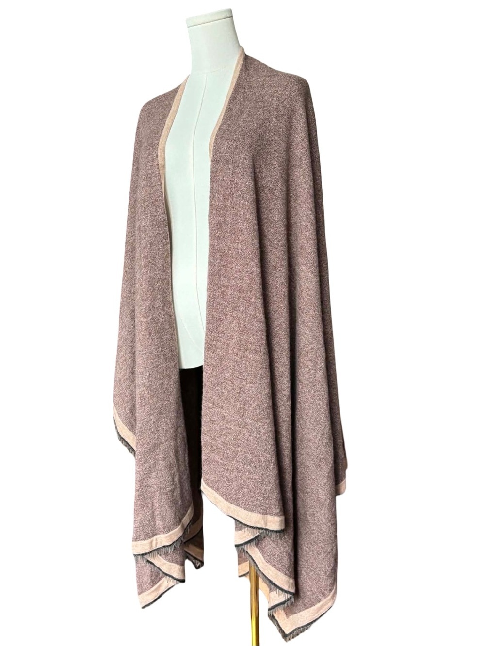 100% Cashmere SOH Luxury Open Front Draped Poncho